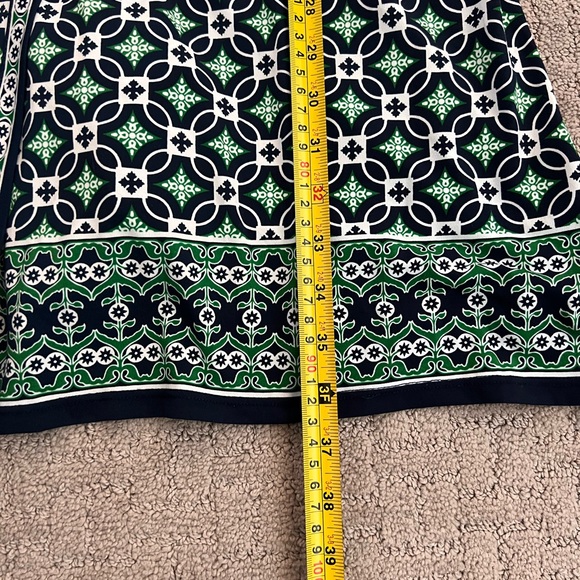 Max Studio Navy Green Tile Wrap Dress small workwear - Picture 12 of 12